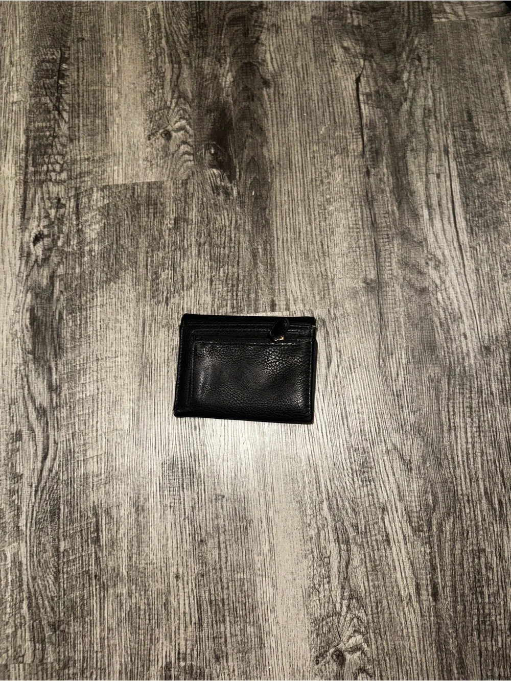 Black Leather Turn-Lock Wallet - Women Accessories